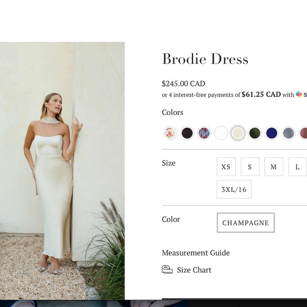 Size XL Brodie dress NWT